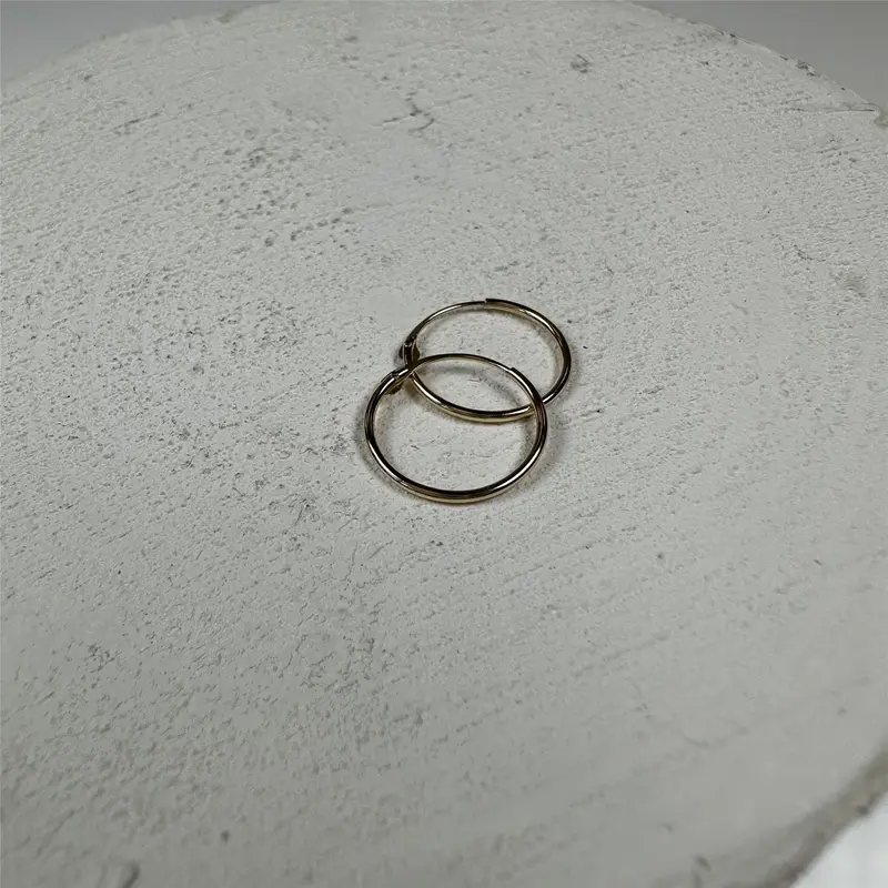 9ct Gold 12mm Sleeper Hoop Earrings 3