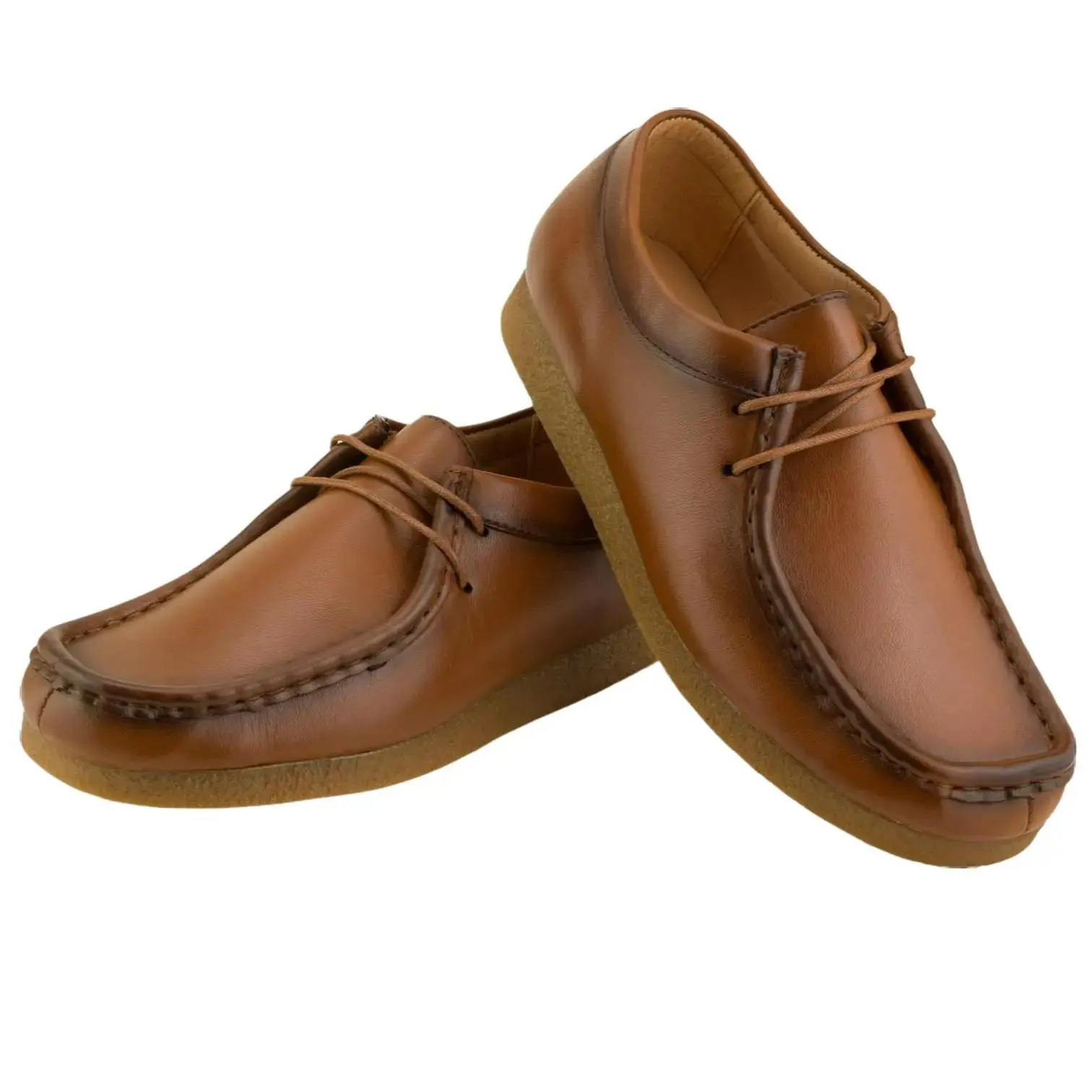 Girls Boys Unisex Brown Wallabies Style Lace Up Comfortable Footwear shoes Women Walking Stylish Shoes