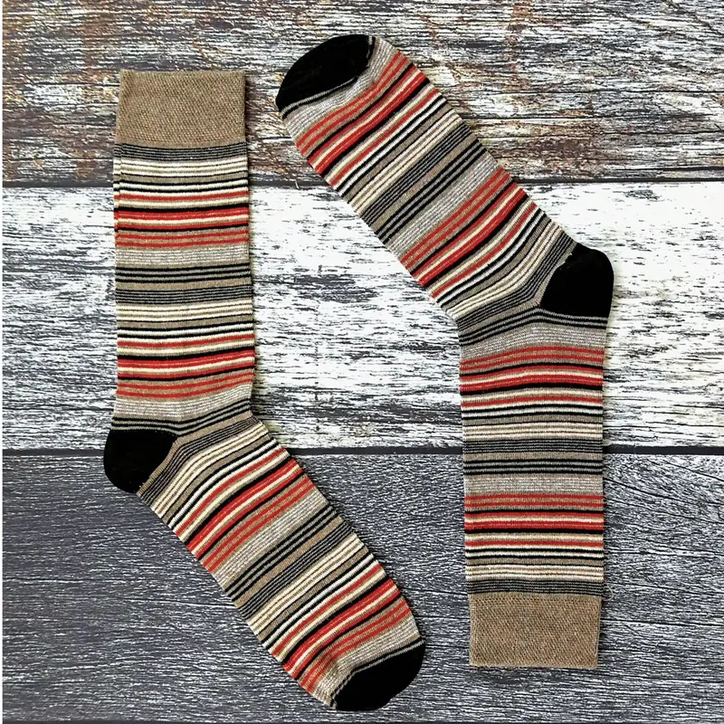 Sock Snob 12 Pair Mens Colourful Cotton Striped Patterned Dress Socks (Rome) 3