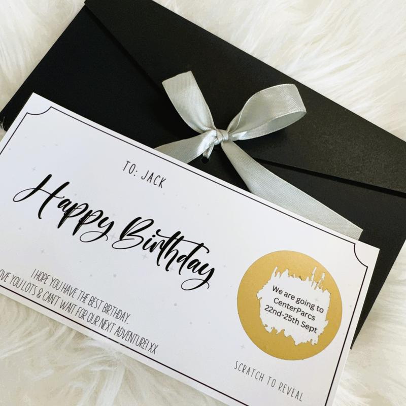Birthday Surprise Scratch Card, Personalised Gift Card for Any Occasion, Luxury Gift Envelope, Scratch and Reveal Personalised Bday Surprise 3