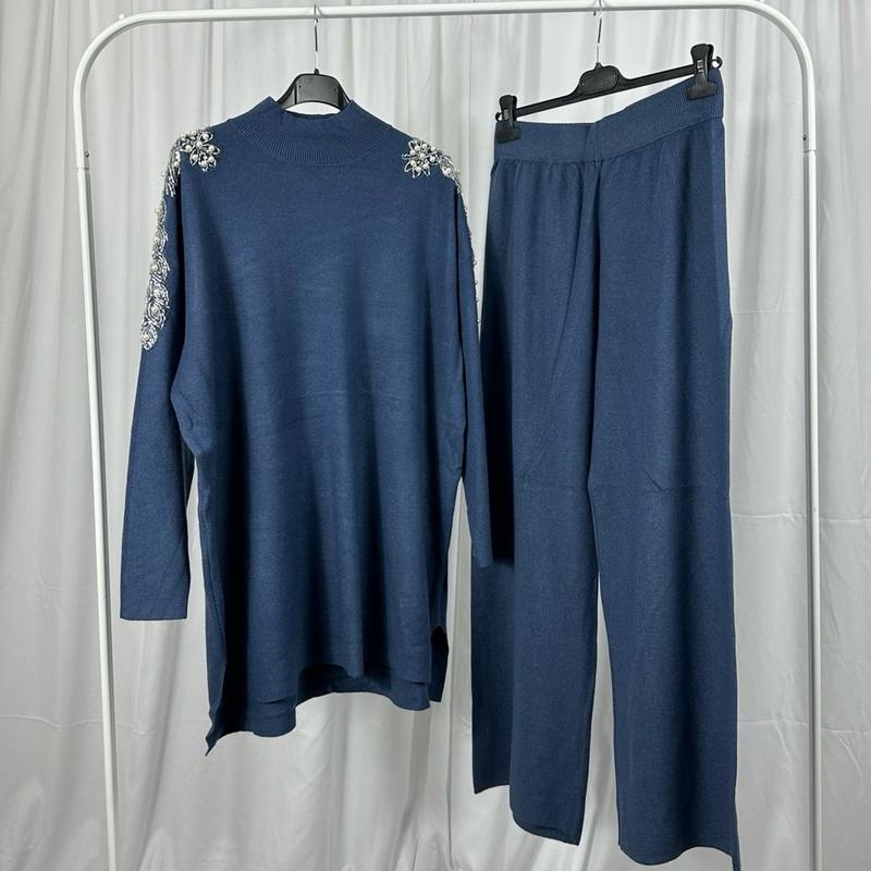 Women's Casual Embellished Shoulder Co-ord Set - Womenswear 4