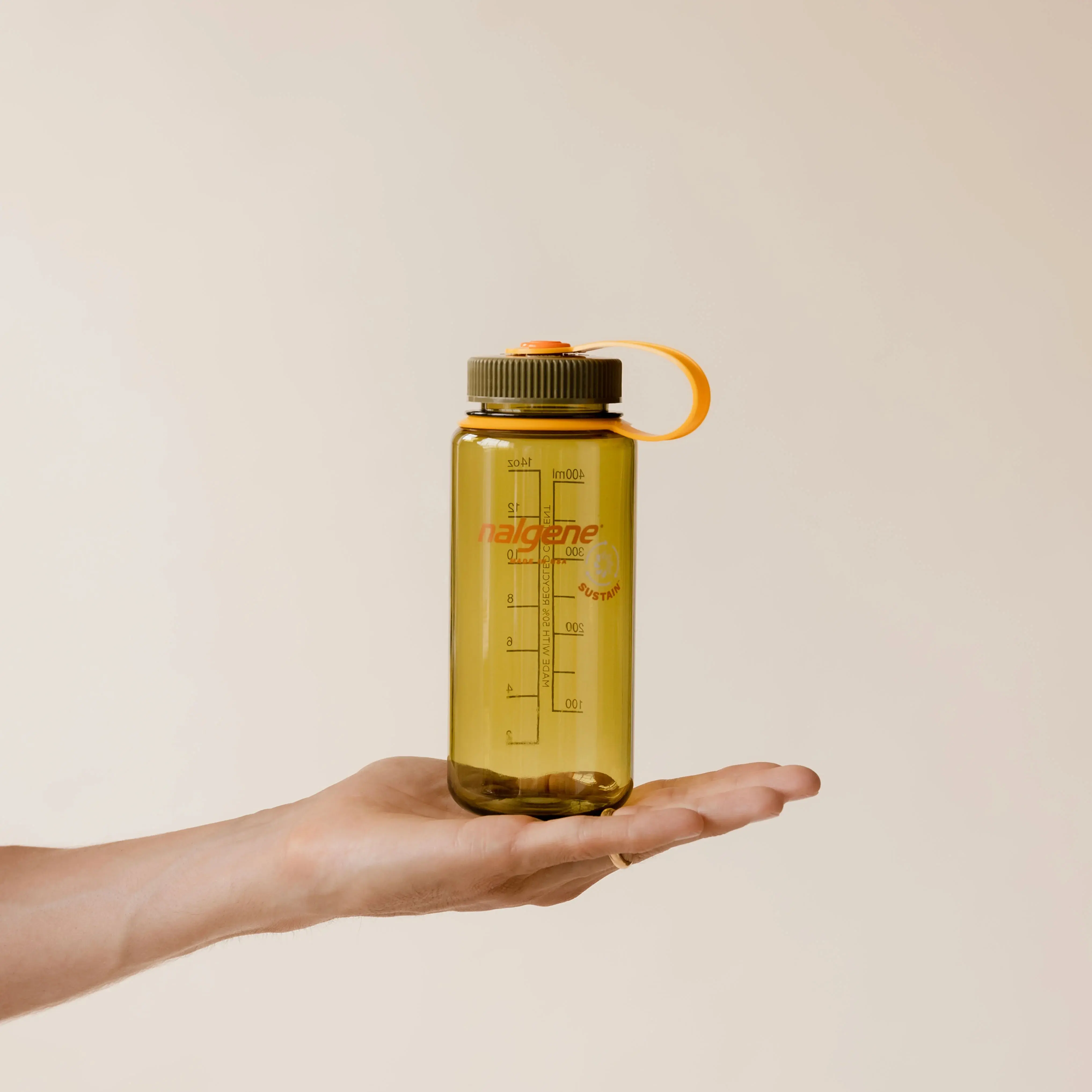 Green water bottle