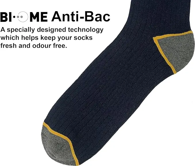 JCB Outdoor Activity Work Engineered Mens Socks | 3 Pack , UK Size 9 - 12 | For Boots & Shoes | 3 Colours: Navy, Grey & Black  (1 Pair of Each) 6