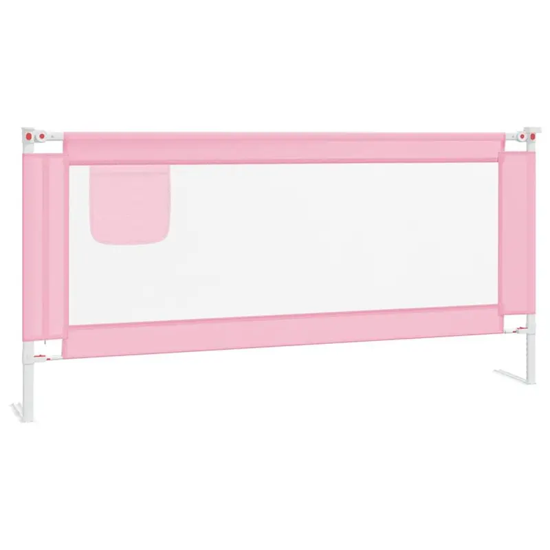 Toddler Safety Bed Rail Pink 190x25 cm Fabric 1