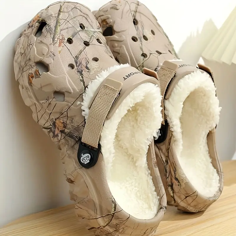Product Introduction of ORACEGRA        Men's Winter Warmth - Casual EVA Round - Toe Slip - On House Slippers with Fabric Lining and Non - Slip Design for Fall and Winter 0