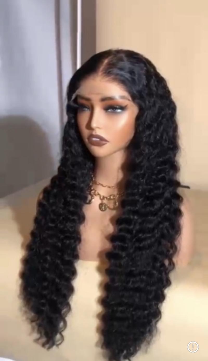 Product Introduction of 13x6 HD LACE 24 INCH LENGTH 100% Human Hair Lace Front Wig, Hand Tied, Natural Color, Bleach Knots, Curly Style, 180% Density, High Quality 8
