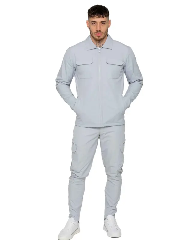 Santiago Stretch Cargo Jacket and Pants Set - Light Grey 1