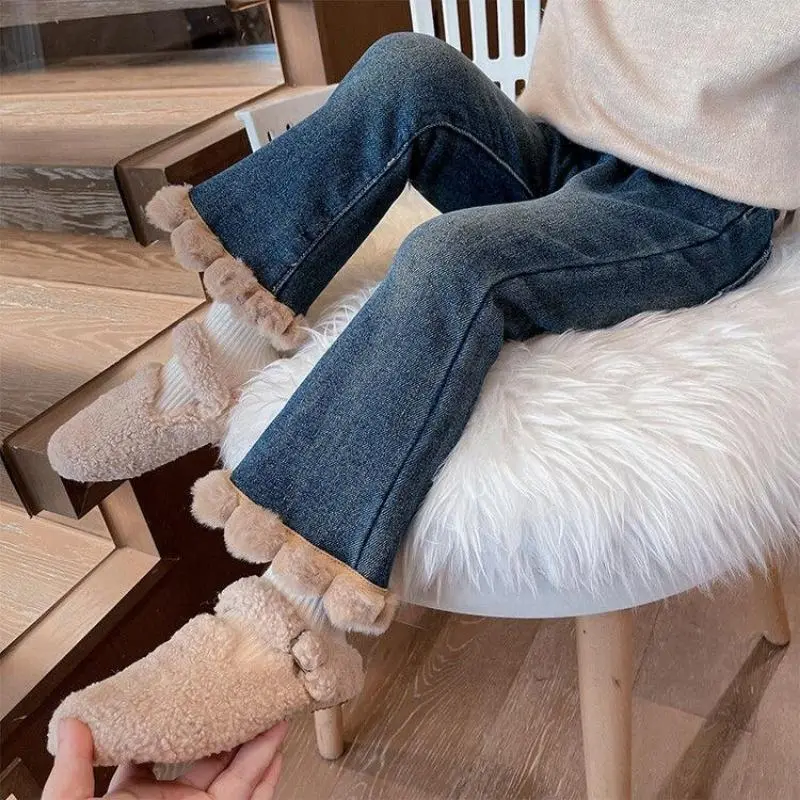 - Baby Clothes Girls Sweater Spring and Autumn new style children's long-sleeved wool top +Jeans Pants 6