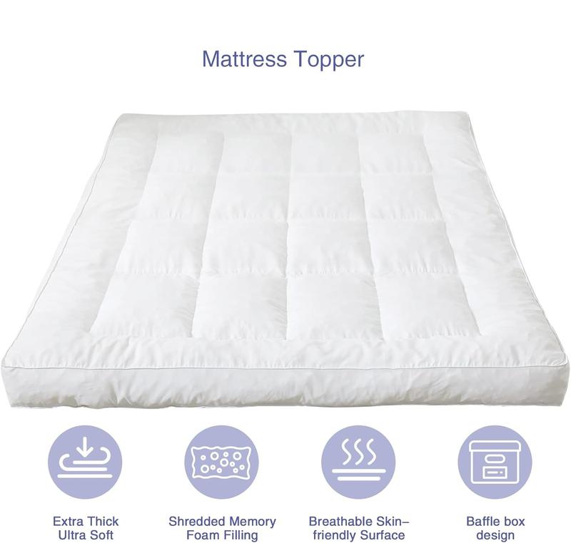 Best Hotel Quality Mattress Topper 10cm / 4 Inches Extra Thick Deep Toppers Single Double King Super King size Comfy Bed Pad 4
