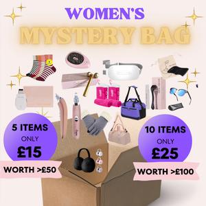 Women's Mystery Box - Gift Set 5 for £15 (Total Bundle Worth £50) - 10 for £25 (Total Bundle Worth £100)-  Random Fun Products - Clearance Selection of Beauty Devices & Fashion Accessories, Carry & Gym Bags, Fitness, Sun Glasses, Socks