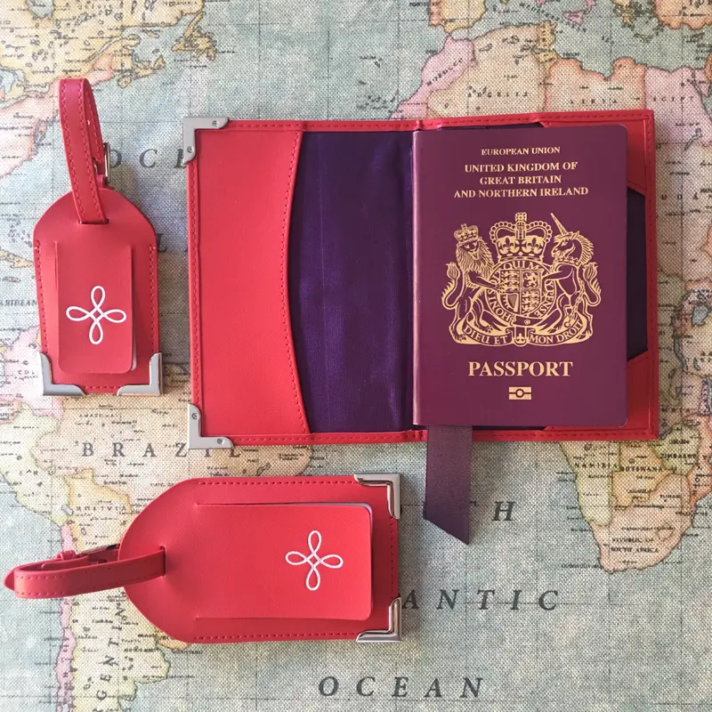 3pcs travel gift set - Red Nappa Leather 1