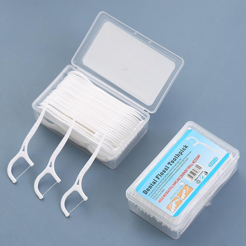 50 pieces of dental floss high tension toothpick portable arch ultra fine floss Joint cleaning and care flat line dental stick Oral Comfort 5