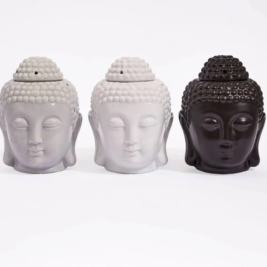 Prince Buddha wax melt burner Gift Candle Melter Grey Black White Pot Aroma Fragrance Decor
