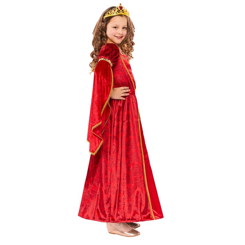 Children's Tudor Queen Red Deluxe Costume Sizes 4-12 3