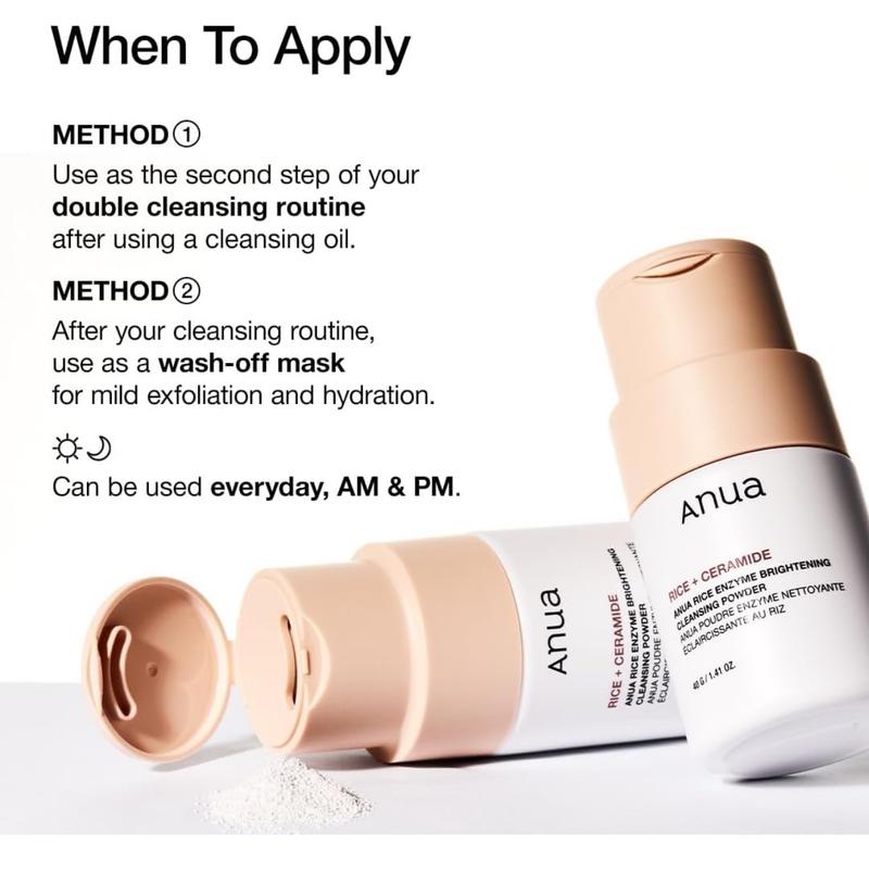 ANUA RICE ENZYME BRIGHTENING CLEANSING POWDER, Rice Mask, Ceramide, Gentle Face Wash for Brightening, Radiant Skin, Facial Cleanser for Dry Skin, Korean Skincare, Fragrance Free, 40g/1.41fl.oz. 5