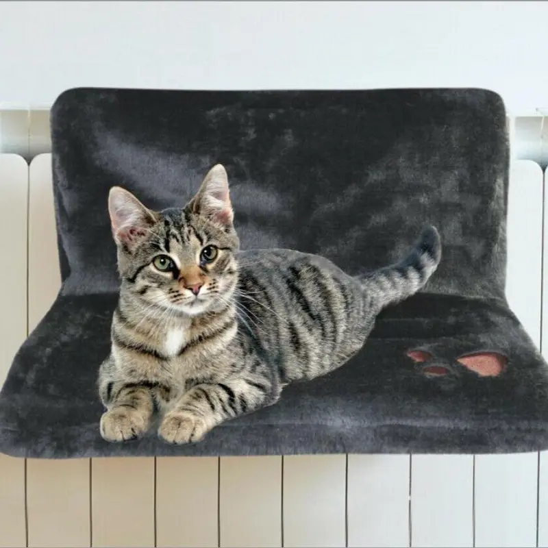 Kitten Cat Pet Bed Hanging Radiator Warm Fleece Basket Cradle 3