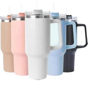 Tumbler 40oz with 2 Stainless Steel Straws and Lid,Valentine day Gift Coffee Mug Stainless Steel Double Wall Vacuum Insulated thermal Flasks for Hot and Cold Coffee, Travel Mug drinkware ,Portable Car Tumbler Insulation for hot iced drinks Bottled