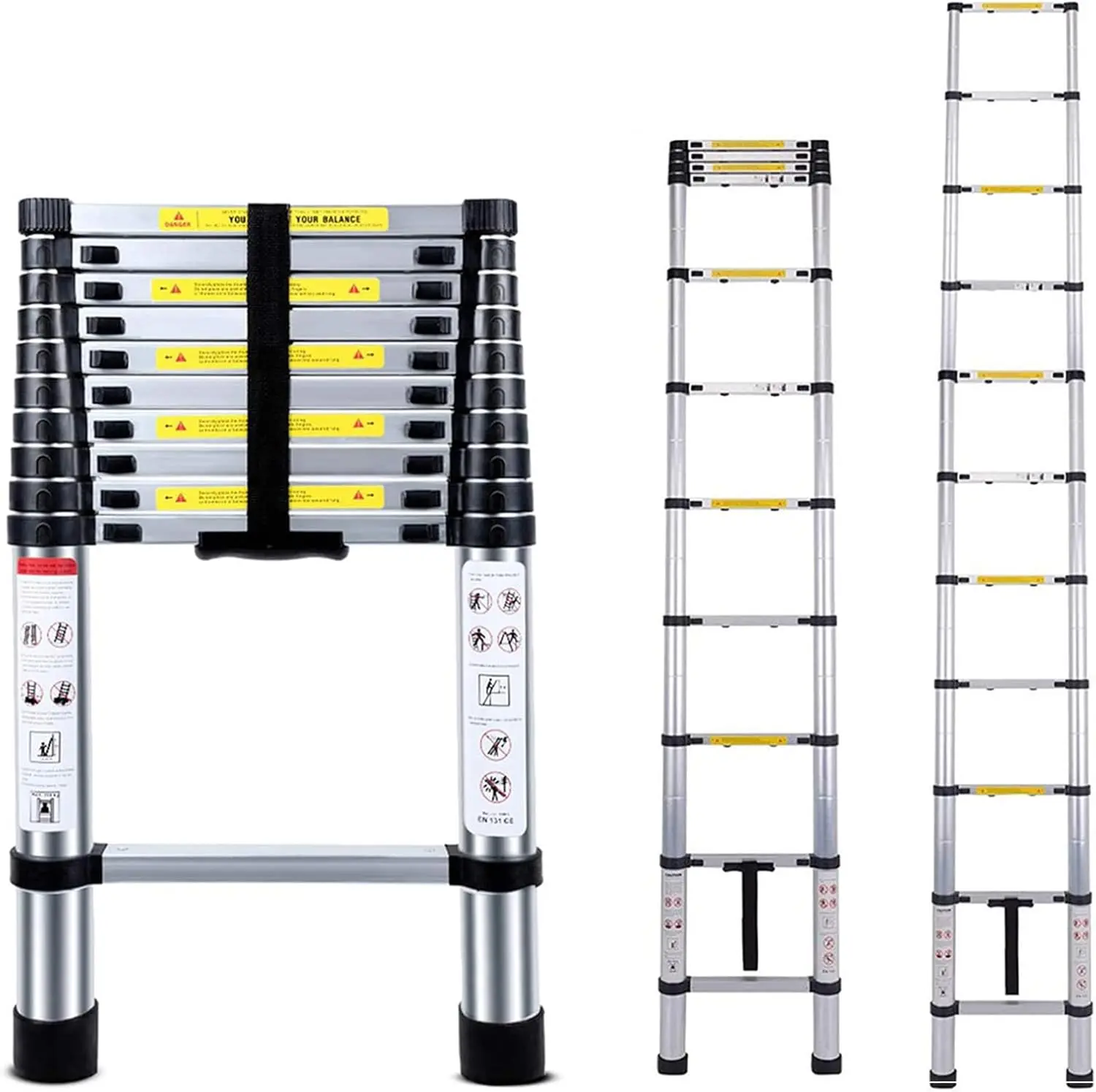 3.8m Telescopic Ladder Extendable Collapsible Heavy Duty (3.2M 12.5FT) Max 150 KG