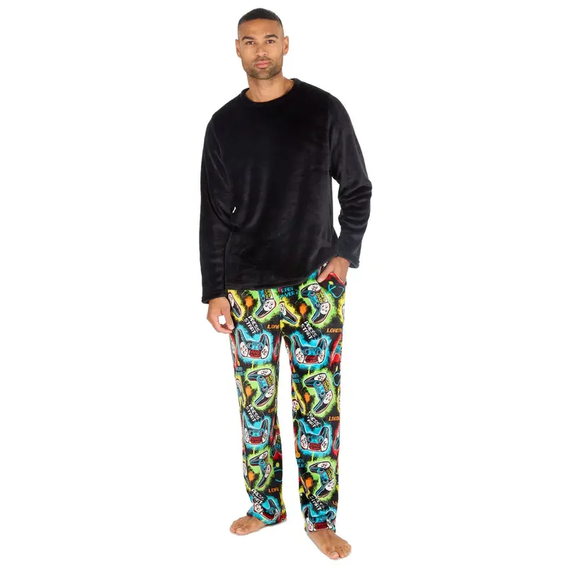 Cargo Bay Mens Polished Fleece Gaming Pyjamas Loungewear Menswear 1