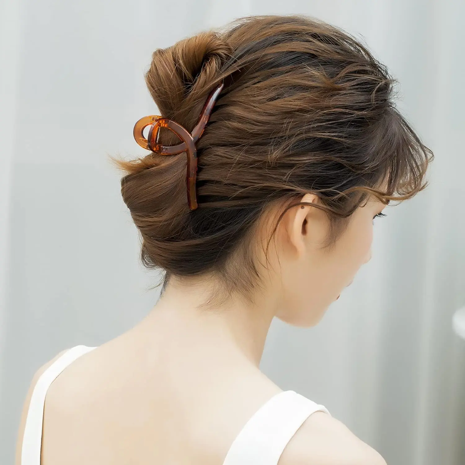 Minimalist Solid Color Hollow Out Design Hair Claw Clip for Women - Non-slip Hair Accessory for Clean Girl Hair Style