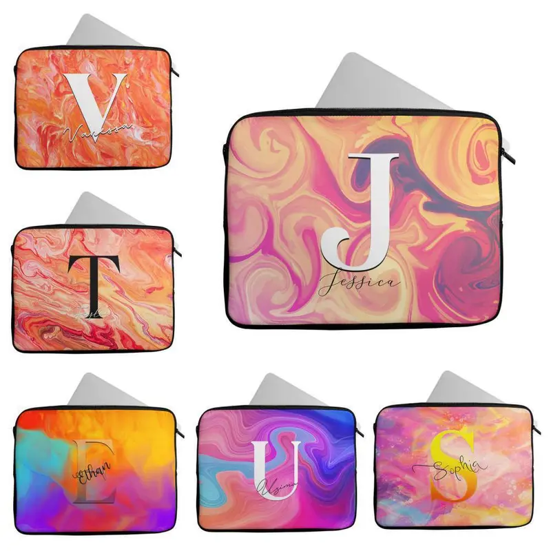 Personalised Any Name Marble Design Laptop Case Sleeve Tablet Bag 105 0