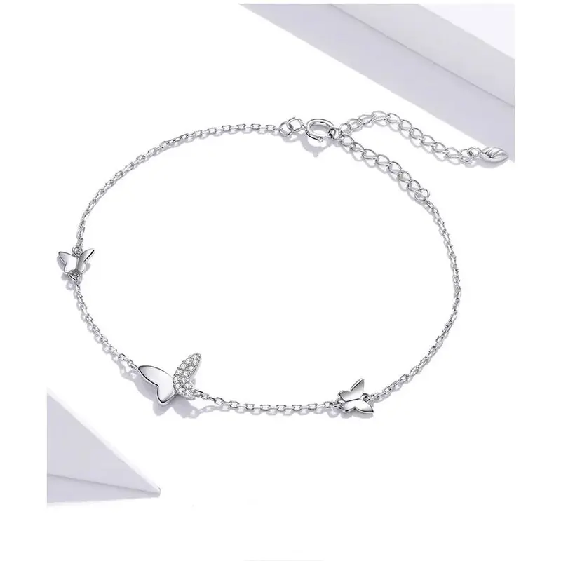 925 Sterling Silver Flying Butterfly Bracelet 5