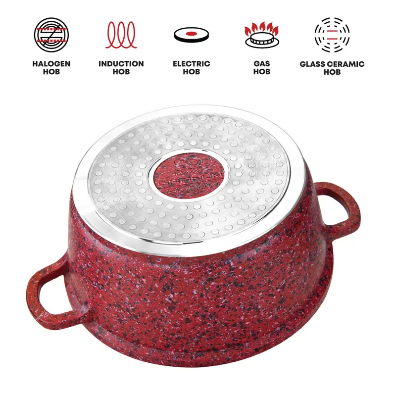 SQ Professional Nessa Granum Die-Cast Stockpot Set 5pc Cookware Durable, High quality material 1