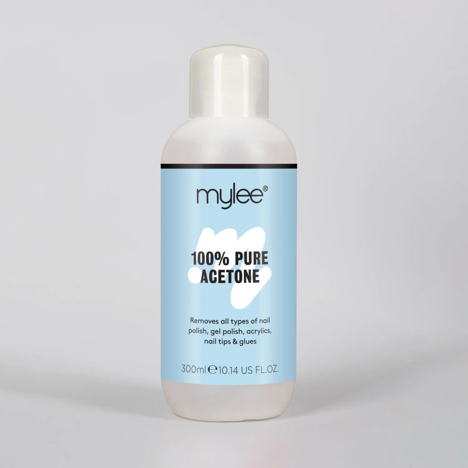 Mylee 100% Pure Acetone 300ml for UV/LED, Soak Off, Removes All Types of Nail Polish, Gel Polish, Acrylic, Gels, Nail Tip & Glue