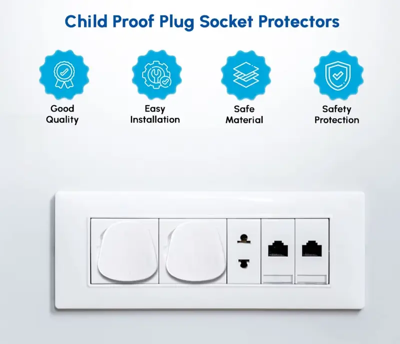 Socket Covers Set of 10 Child Proof Guard Electric Protectors Kids socket tower charger extensioncord powerstrip hager electrical sockets 6