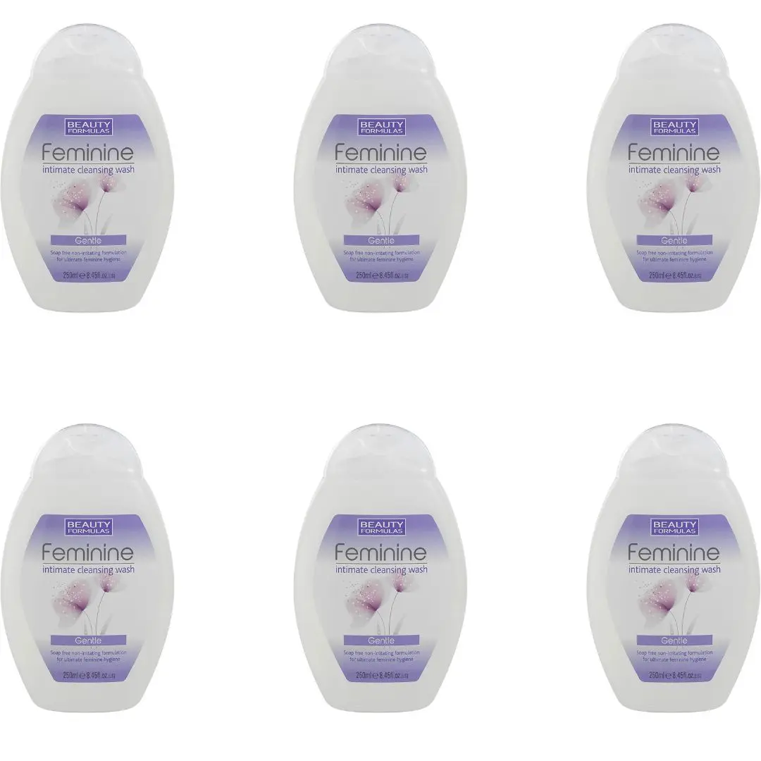 6 x Beauty Formulas Feminine Intimate Cleansing Wash Gentle 250ml