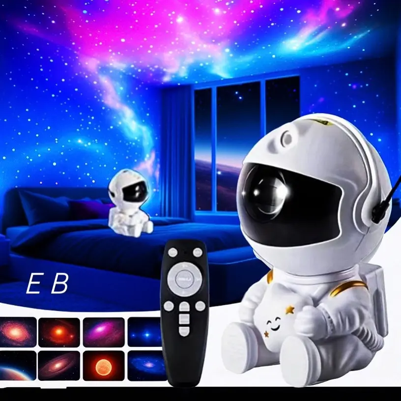 Small & Bright Astronaut LED Lights With Remote - Cute Astronaut Costume Sky Spaceman Nebula Projector, Aurora Galaxy Starry Night Light Lamp For Bedroom, Livingroom, Desk, Portable Modern Bedside Control Star Candles, Viral Gadget