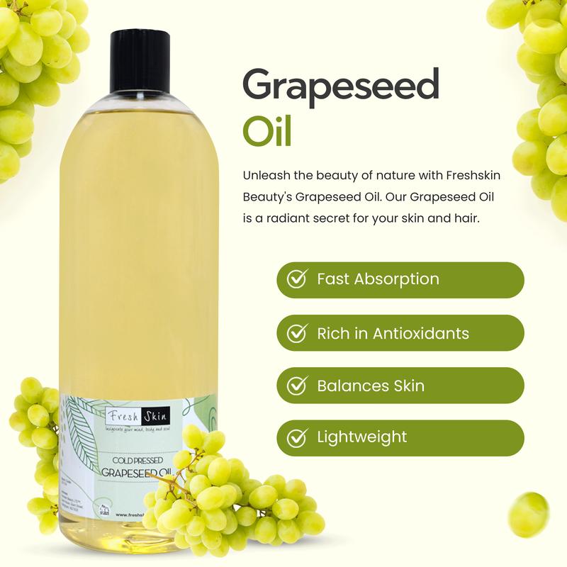Freshskin | Grapeseed Oil - Cold Pressed Carrier Oil 3