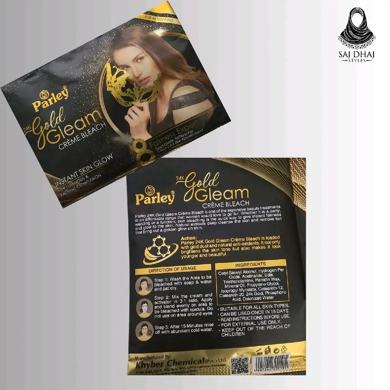 Parley 24K Gold Gleam Creme Bleach Face Whitening Cream 2