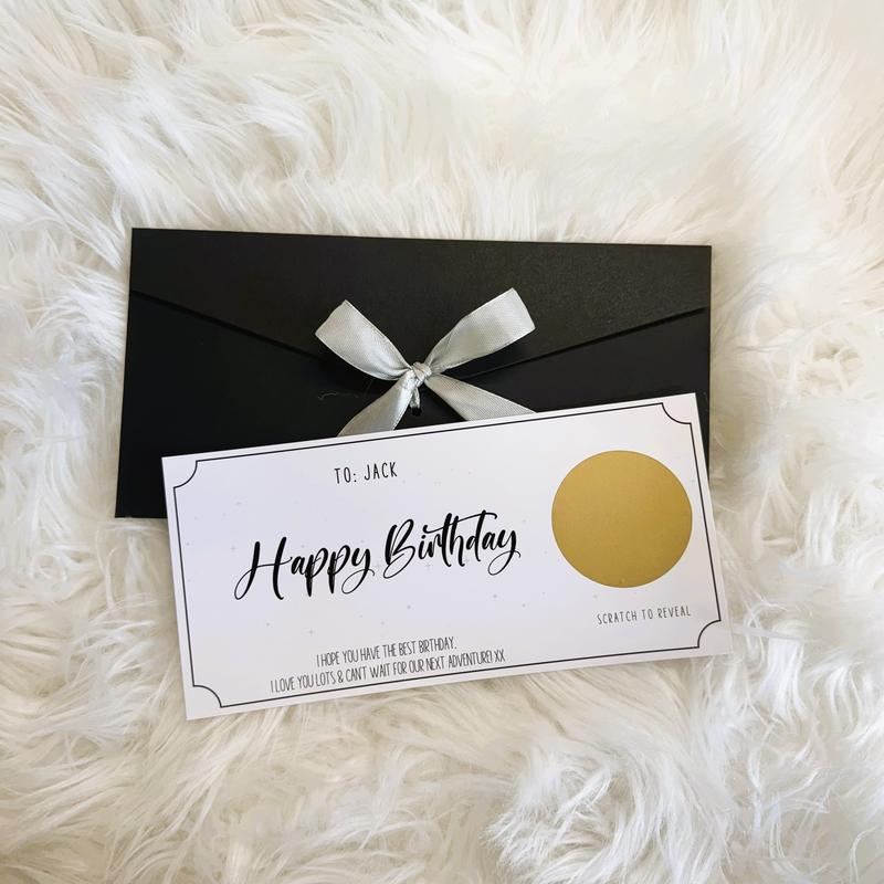 Birthday Surprise Scratch Card, Personalised Gift Card for Any Occasion, Luxury Gift Envelope, Scratch and Reveal Personalised Bday Surprise 4