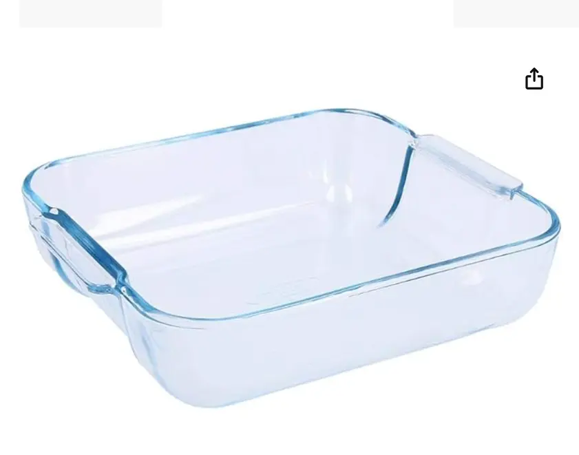 Square Glass Roasting Dish, Clear, Size: 21 x 21 cm, Glass Square Roaster, Oven Baking Dish, Highly Thermal Resistant: Oven, Microwave & Dishwasher Safe, GD029