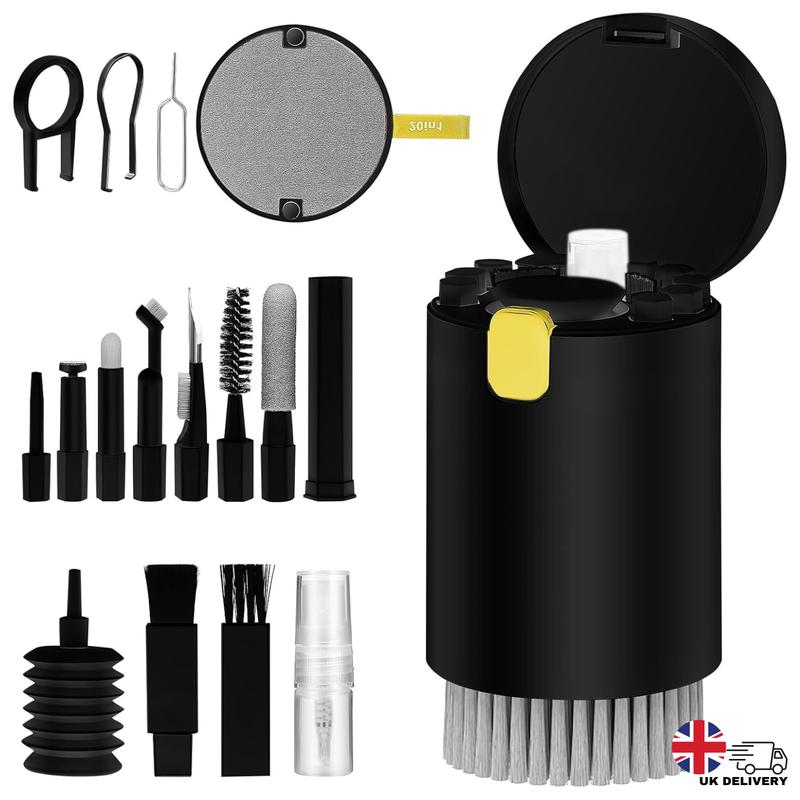 Mobile Cleaning Kit 20-in-1 Multifunctional Electronic Gadgets Cleaning Kit | Cleaning Set for Keyboard, Laptop, AirPods, Phone, Camera, Earbuds, Screen – Tools with Brushes, Spray Bottle, Keycap Puller, Air Blower, Cloth – All-in-One Tech Cleaner Set 1