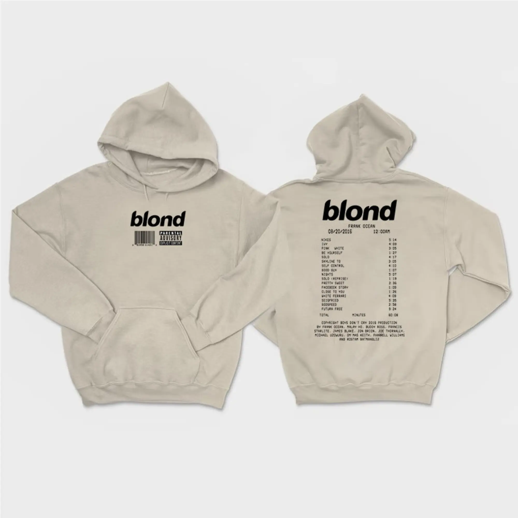 Frank Ocean BLONDE Hoodie, Frank Ocean Blond Album List Hoodie, Concert Sweatshirt, Frank Ocean Fan Gift, All Weather Clothing, Cotton Pullover, Size Available Up To 3XL