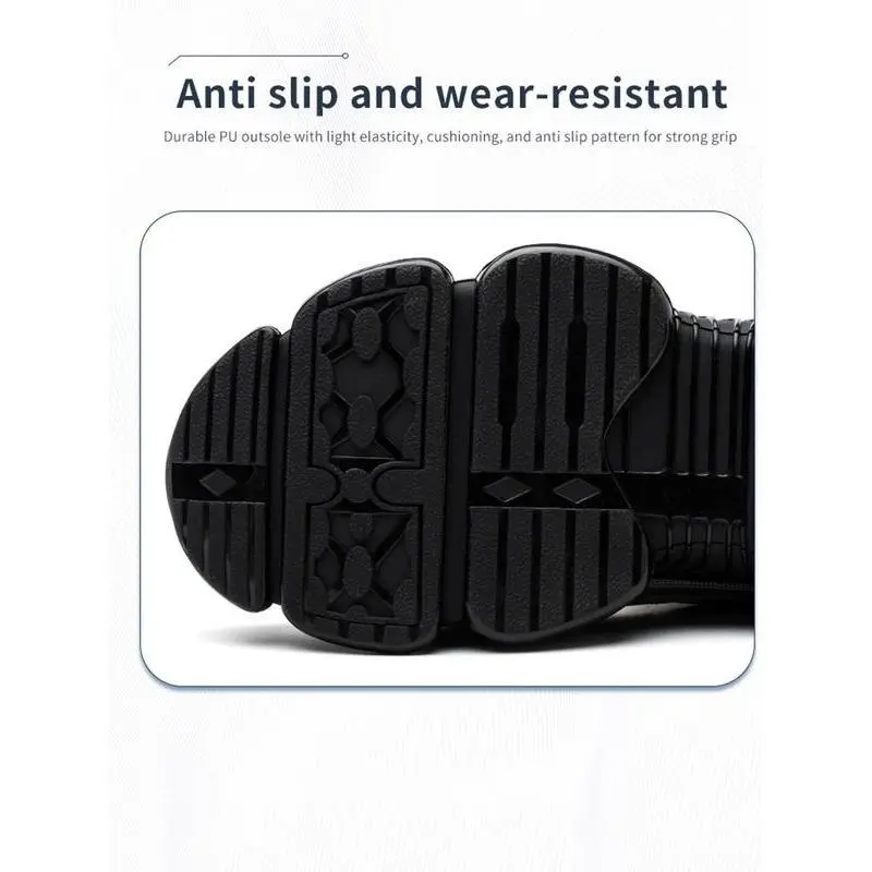 Men's Lace Up Low Top Anti Piercing & Anti Smashing Safety Shoes with Rotating Button, Back To School Casual Contrast Mesh Work Shoes, Contrast Mesh Footwear for Outdoor Boy Walking Shoes 2