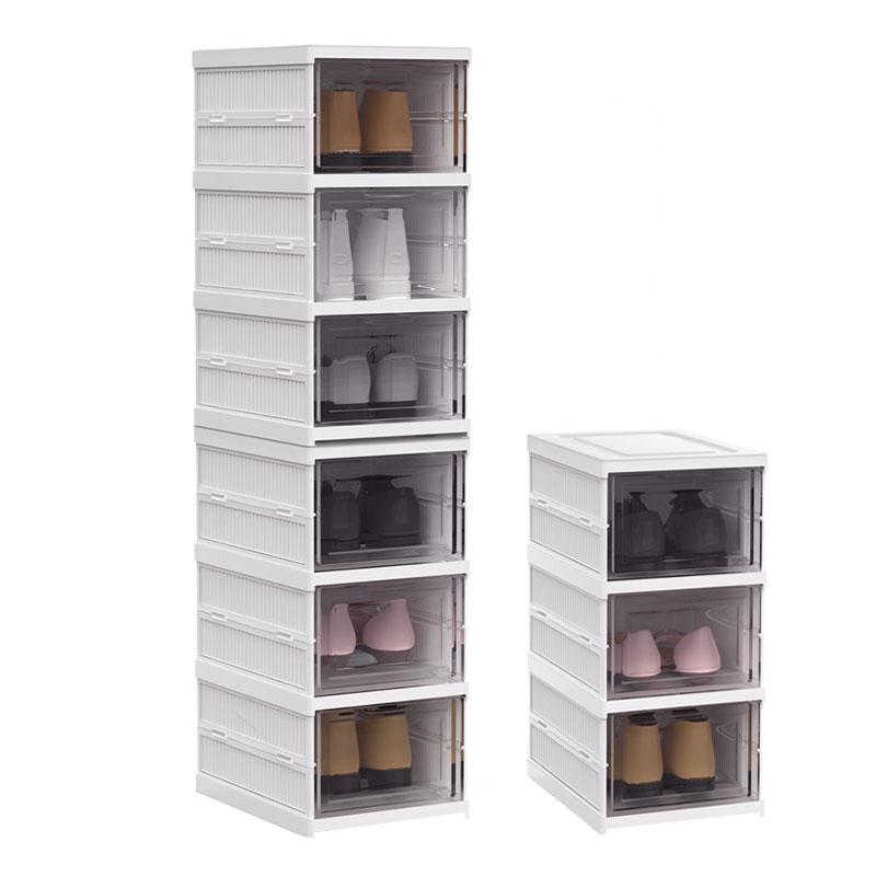 Livingandhome 3/6 Tiers Modernist Installation, Free Foldable & Stackable Shoe Storage Box, Shoe Rack Organiser 5