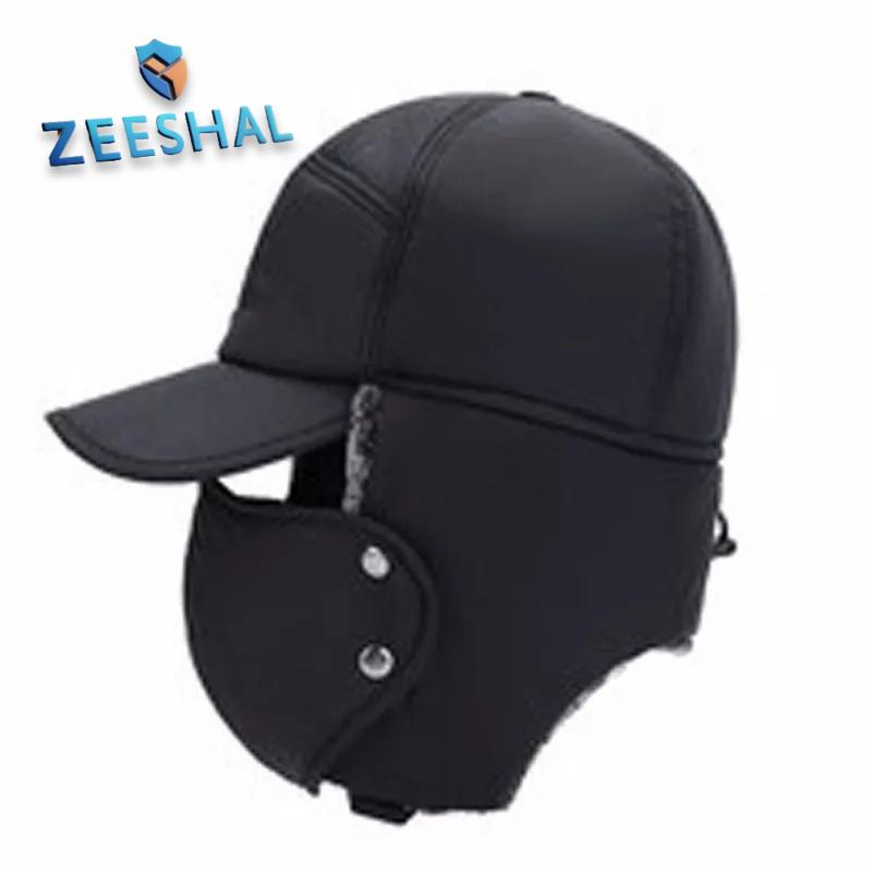 Winter Fur Warm Windproof Hat Men Women Lei Feng Cap Bomber Faux Fur Ear Flap Cap Black Ski Trooper Trapper Cold Anti-snow Cap 4