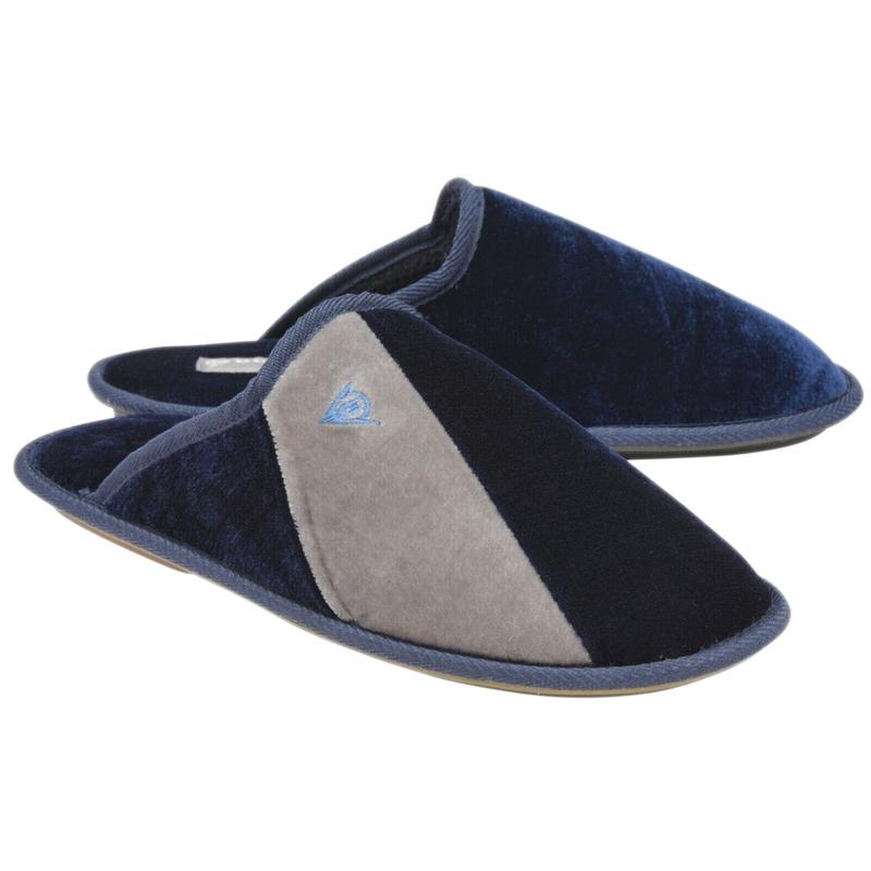 Dunlop Mens Two-Tone Plush Lined Memory Foam Mule Slip On House Slippers 6
