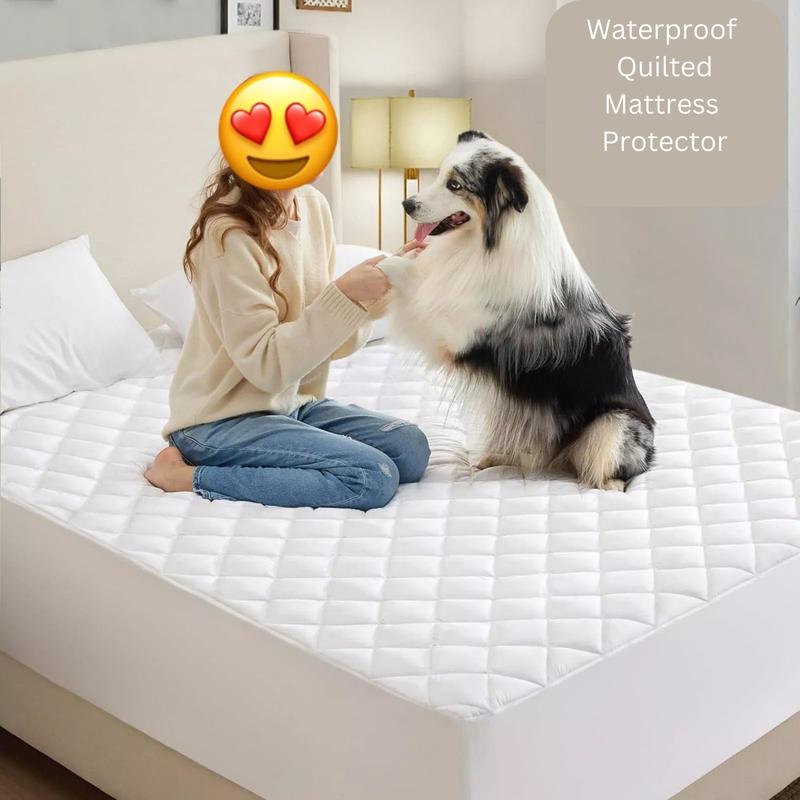 30cm Deep Quilted Waterproof Mattress Protector Super Absorbent Mattress Cover, Extra Soft Comfortable Waterproof Mattress Protection Quilted Hotel Mattress Comfort Warm Flat Weave Machine Washable Mattress Pads & Toppers Single 4ft Double King Super King 6