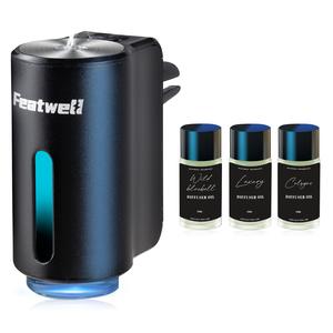 Featwell Smart Car Air Freshener-3/6*10ml,Natural French Perfume, Portable Waterless Car Diffuser Air Freshener Car Aromatherapy Diffuser, Adjustable Concentration Scent