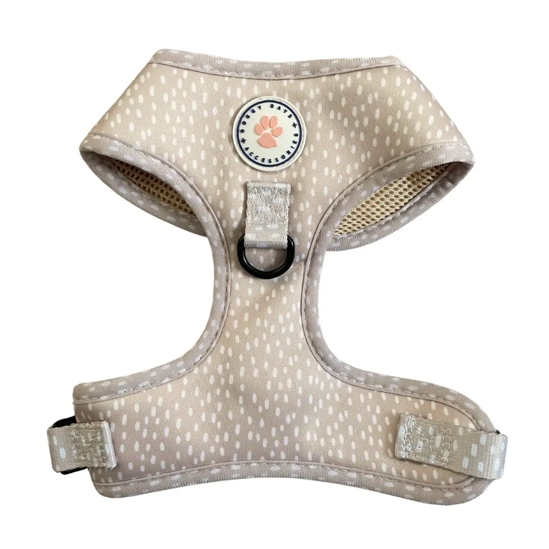 Beige spots dog harness
