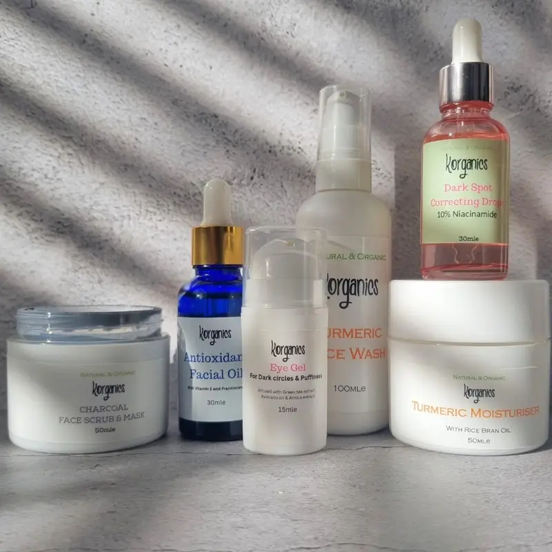 [KORGANICS] Hyperpigmentation Skincare Bundle - Moisturizer, Serum, Mask, Charcoal Face Scrub, Turmeric Skin Repair, Fragrance-Free Eye Gel Niacinamide Facial Oil Comfort 0