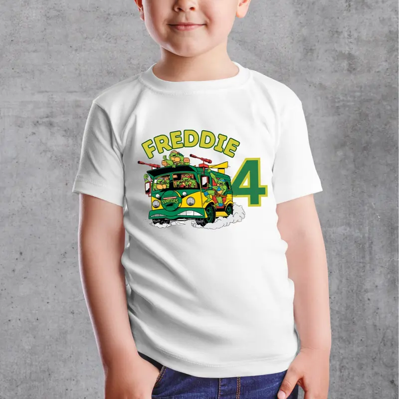 Personalised Ninja Turtles Birthday T-shirt, Ninja Turtles Birthday T-shirt, Ninja Turtles gifts, Birthday T-shirt, Turtles Cotton Top Tshirt Mutant 1