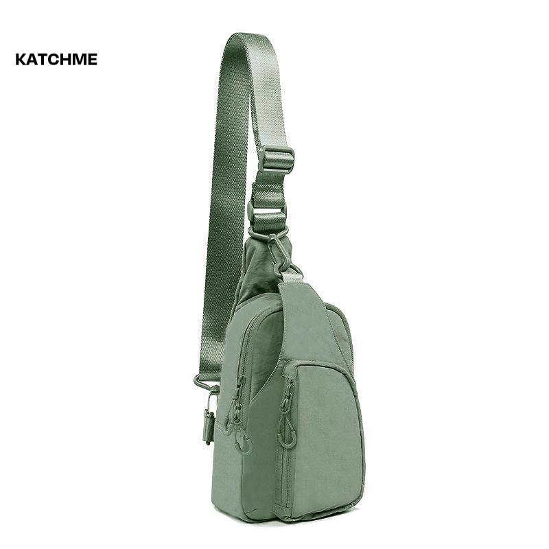 KatchMe Unisex Casual Solid Color Nylon Multi-Function Crossbody Chest Bag,Casual Bags for Women,Vintage Plain Mini Waist Bag 3