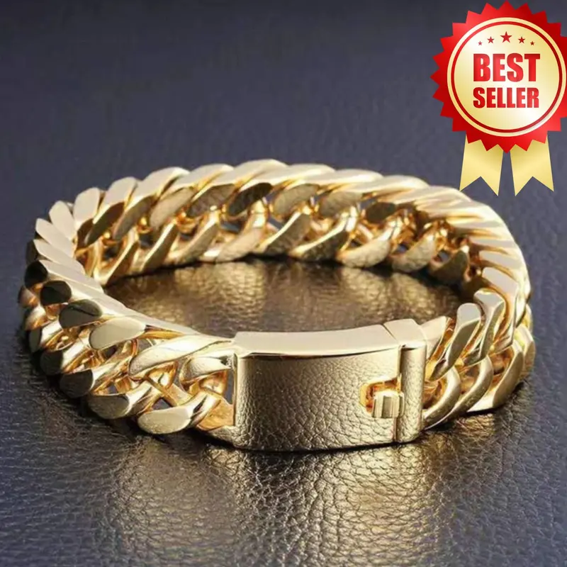 Simple 14k gold plated chain bracelet for men 0
