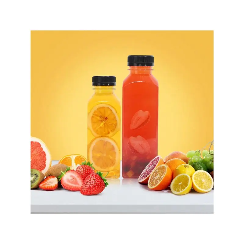 1pc/4pcs/10pcs Transparent Juice Bottles, Suitable For Home Or Outdoor Camping Tin Canister 2