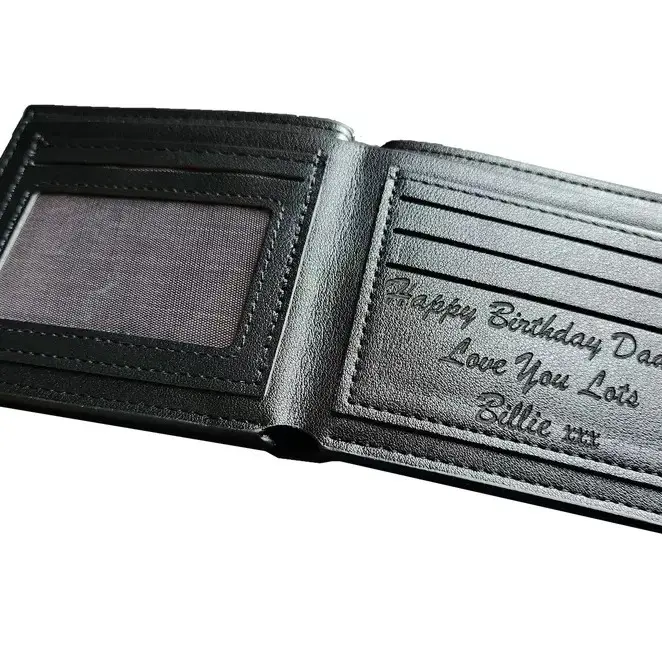 Personalised Engraved PU Leather Wallet for Dad and Son - Perfect Anniversary or Birthday Gift 6
